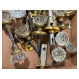 Vintage Glass and Brass Door Knobs and Hardware