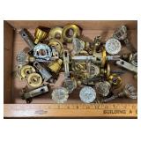 Vintage Glass and Brass Door Knobs and Hardware