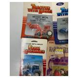 Lot of 6 Ertl 1/64th Scale Tractors and Trading Cards