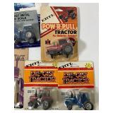 Lot of 6 Ertl 1/64th Scale Tractors and Trading Cards