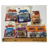Lot of 6 Ertl 1/64th Scale Tractors and Trading Cards