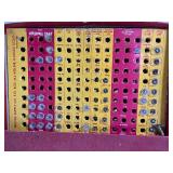 Vintage Flashlite Bulb Merchandiser No. 300 Box with Some Bulbs and Enamel Light