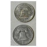 1961 Franklin Half Dollars Lot of 2