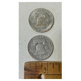 1961 Franklin Half Dollars Lot of 2
