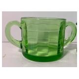 Uranium Glass Sugar and Creamer Depression Glass