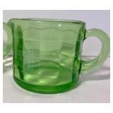 Uranium Glass Sugar and Creamer Depression Glass