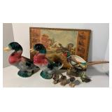 Royal Copley Duck Mallard Planters and Duck S&P shakers Pheasant Planter