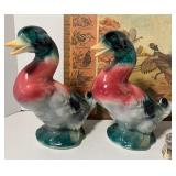 Royal Copley Duck Mallard Planters and Duck S&P shakers Pheasant Planter