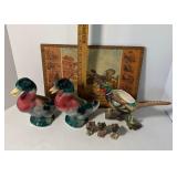 Royal Copley Duck Mallard Planters and Duck S&P shakers Pheasant Planter
