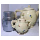 Vintage Fraunfelter Ceramic Coffee Pot Set Oven Serve Cereal Jar