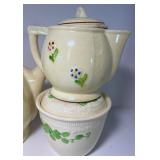 Vintage Fraunfelter Ceramic Coffee Pot Set Oven Serve Cereal Jar