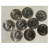 1776-1976 Kennedy Bicentennial Half Dollars Lot of 9