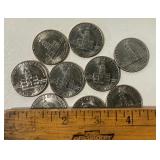 1776-1976 Kennedy Bicentennial Half Dollars Lot of 9