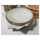 Fire King Peach Luster and Swirl Dishes Large Lot