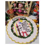 Vintage Christmas Lot Shiny Brite in Box, Bubble Lights, Vintage Santa Candy Container