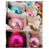 Vintage Christmas Lot Shiny Brite in Box, Bubble Lights, Vintage Santa Candy Container