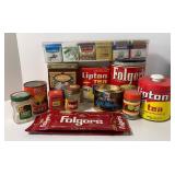 Vintage Coffee and Tea Tin Lot