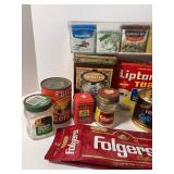 Vintage Coffee and Tea Tin Lot
