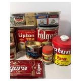 Vintage Coffee and Tea Tin Lot