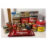 Vintage Coffee and Tea Tin Lot