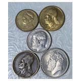 Lot of 5 Greece Coins Euros