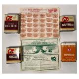 Vintage Red Owl Spice Tins and Vintage Promo Coupons/Stamps
