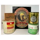 Vintage Ham Sign T.M. Sinclair & Co. Fidelity Sugar Cured Hams from Cedar Rapids, Iowa