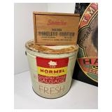 Vintage Ham Sign T.M. Sinclair & Co. Fidelity Sugar Cured Hams from Cedar Rapids, Iowa