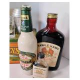 Vintage Alcohol Decanter and Alcohol Tin Lot