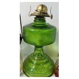 Vintage Kerosene Lamp and Glass Kerosene Jug