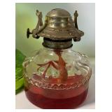 Vintage Kerosene Lamp and Glass Kerosene Jug
