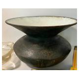 Enamel Spittoon and Vintage Lot of Matchbooks