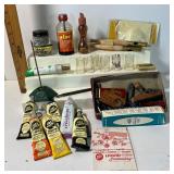 Lot of Vintage Art and Desk/Office Items Iron Receipt Holder