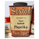Sexton Pure Spice Paprika Vintage Spice Tin and Lot of Spice Tins