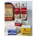 Sexton Pure Spice Paprika Vintage Spice Tin and Lot of Spice Tins
