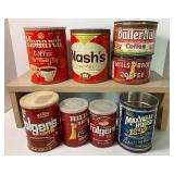 Antique/Vintage Coffee Tins Lot of 8