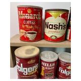 Antique/Vintage Coffee Tins Lot of 8