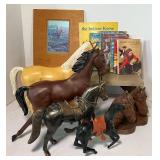 Vintage Louis Marx Johnny West Thunderbolt Horses, Western Books, Bookends