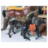 Vintage Louis Marx Johnny West Thunderbolt Horses, Western Books, Bookends