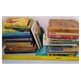 Large Lot of Vintage Books and New in Box Tin of Crayons Crayola