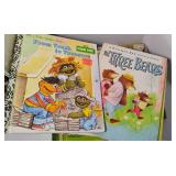 Large Lot of Vintage Books and New in Box Tin of Crayons Crayola