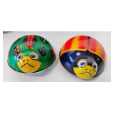 Vintage Lot of Tin Litho Toys Marx Wagon, Puff Puff Train, Koyo Ladybug and Turtle