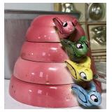 Vintage Kitchen Collectibles Bumble Bee Stacking Measuring Cups NOS HIRCO Mold Set, Canisters