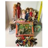 LARGE Lot Vintage Toys Penny Brite Dolls, Farm Animals