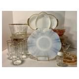 McBeth Evans Translucent Depression Monex Sweetheart Plate and Glassware Lot