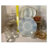 McBeth Evans Translucent Depression Monex Sweetheart Plate and Glassware Lot