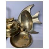 Brass Coin Trinket Dishes and Music Box