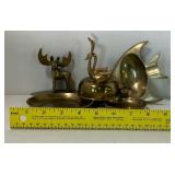 Brass Coin Trinket Dishes and Music Box