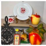 Vintage Kitchen Collectibles, Chalkware Wall Hangings Hazel Atlas Child