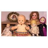 Antique Bisque and Porcelain Dolls